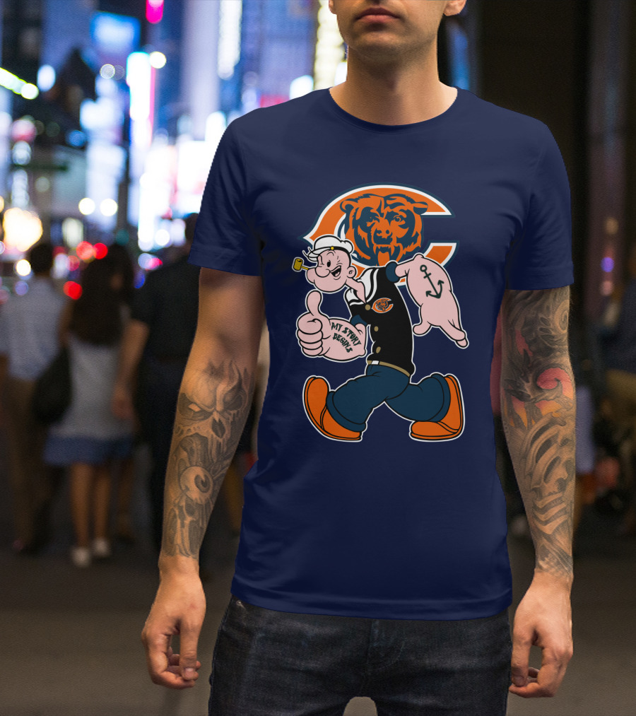 Chicago Bears Popeye Thumbs Up T-Shirt