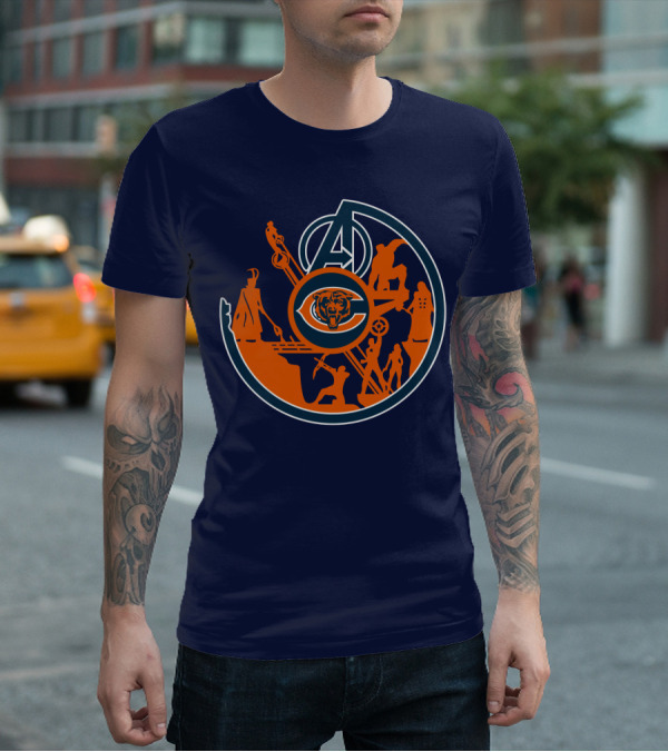 Chicago Bears Avengers Crossover T-Shirt