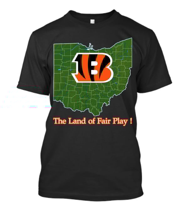 Bengals Ohio Map The Land Of Fair Play T-Shirt
