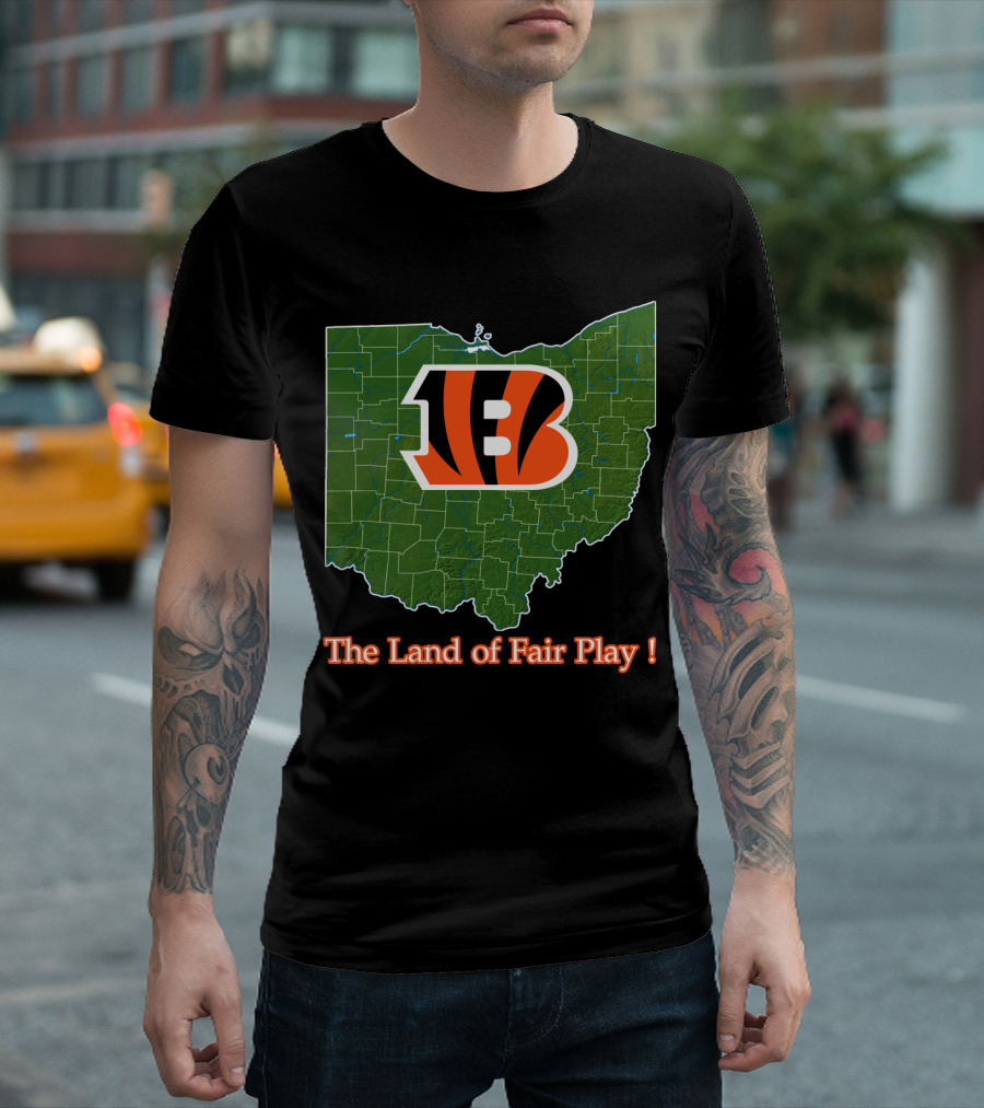 Bengals Ohio Map The Land Of Fair Play T-Shirt