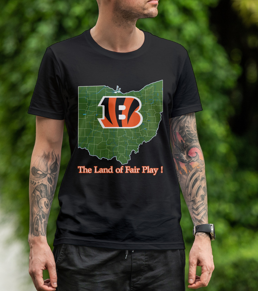 Bengals Ohio Map The Land Of Fair Play T-Shirt