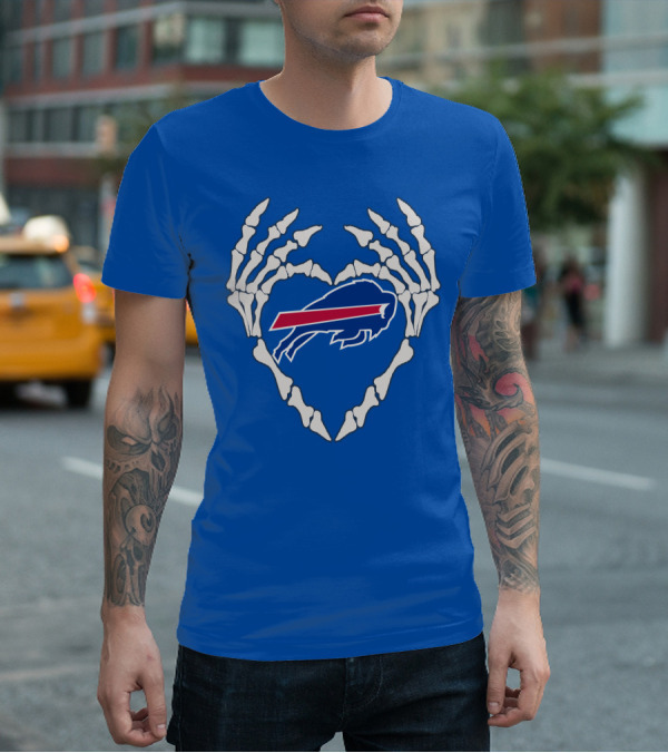 Buffalo Bills Skeleton Heart T-Shirt