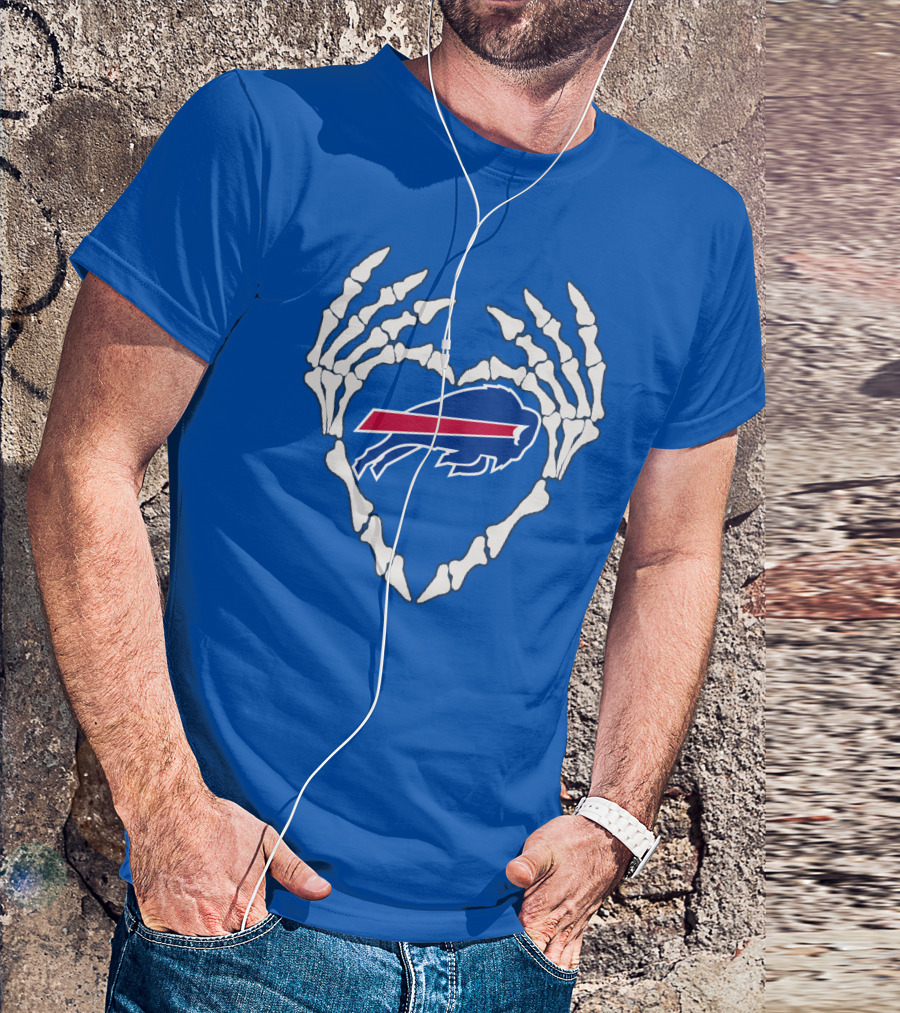 Buffalo Bills Skeleton Heart T-Shirt