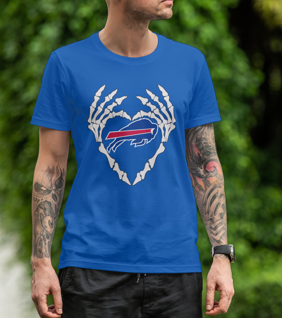 Buffalo Bills Skeleton Heart T-Shirt