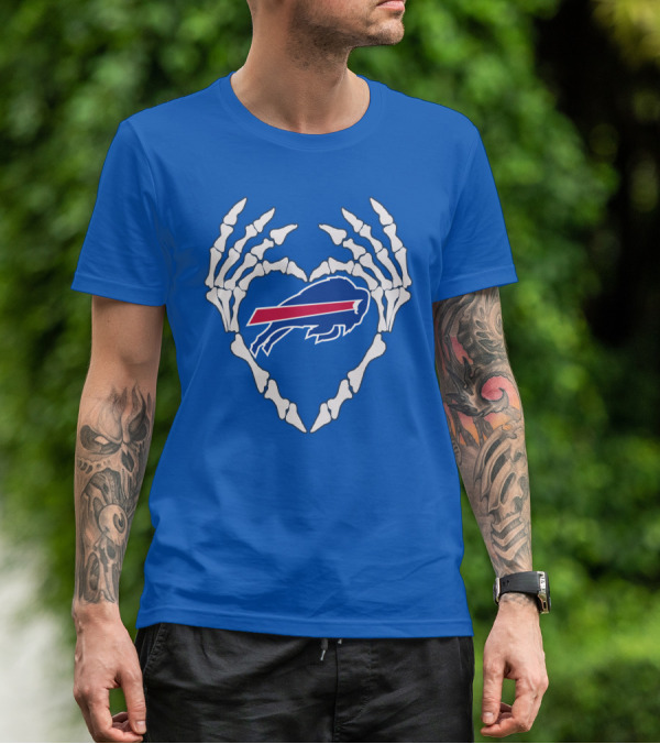 Buffalo Bills Skeleton Heart T-Shirt