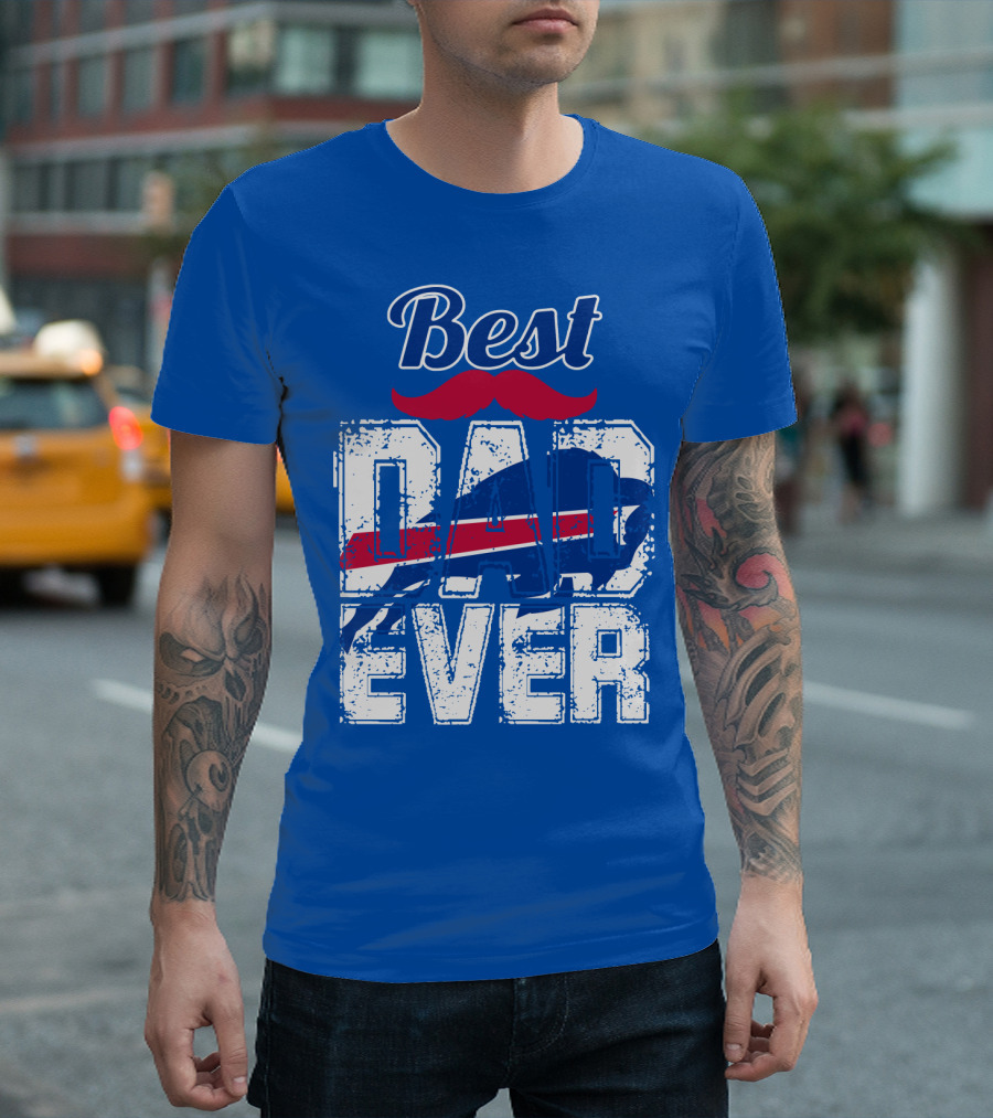 Best Dad Ever Buffalo Football Fan Mustache T-Shirt