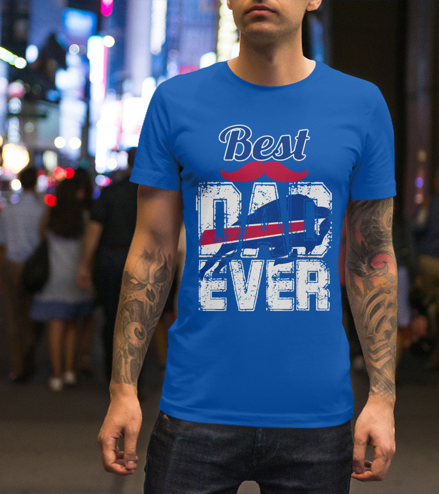 Best Dad Ever Buffalo Football Fan Mustache T-Shirt