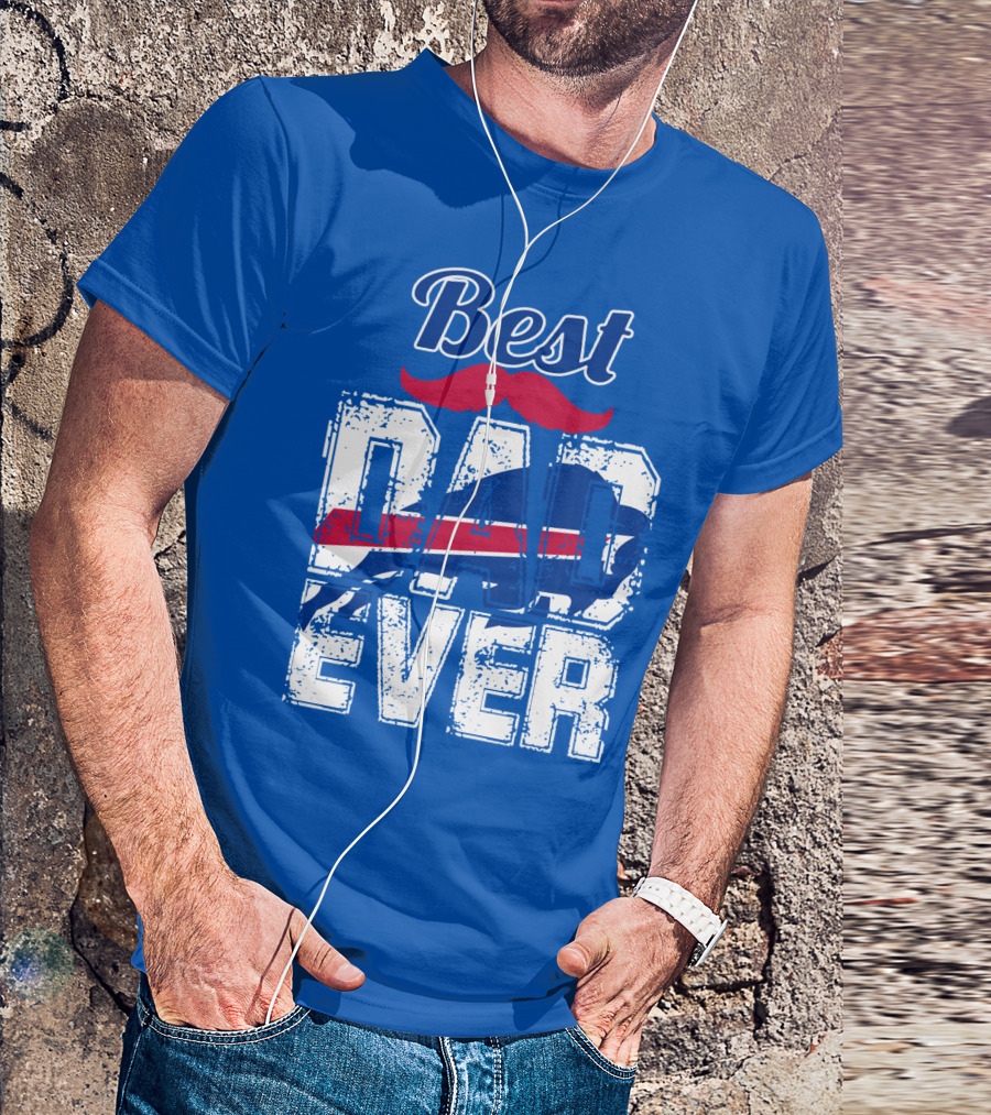 Best Dad Ever Buffalo Football Fan Mustache T-Shirt