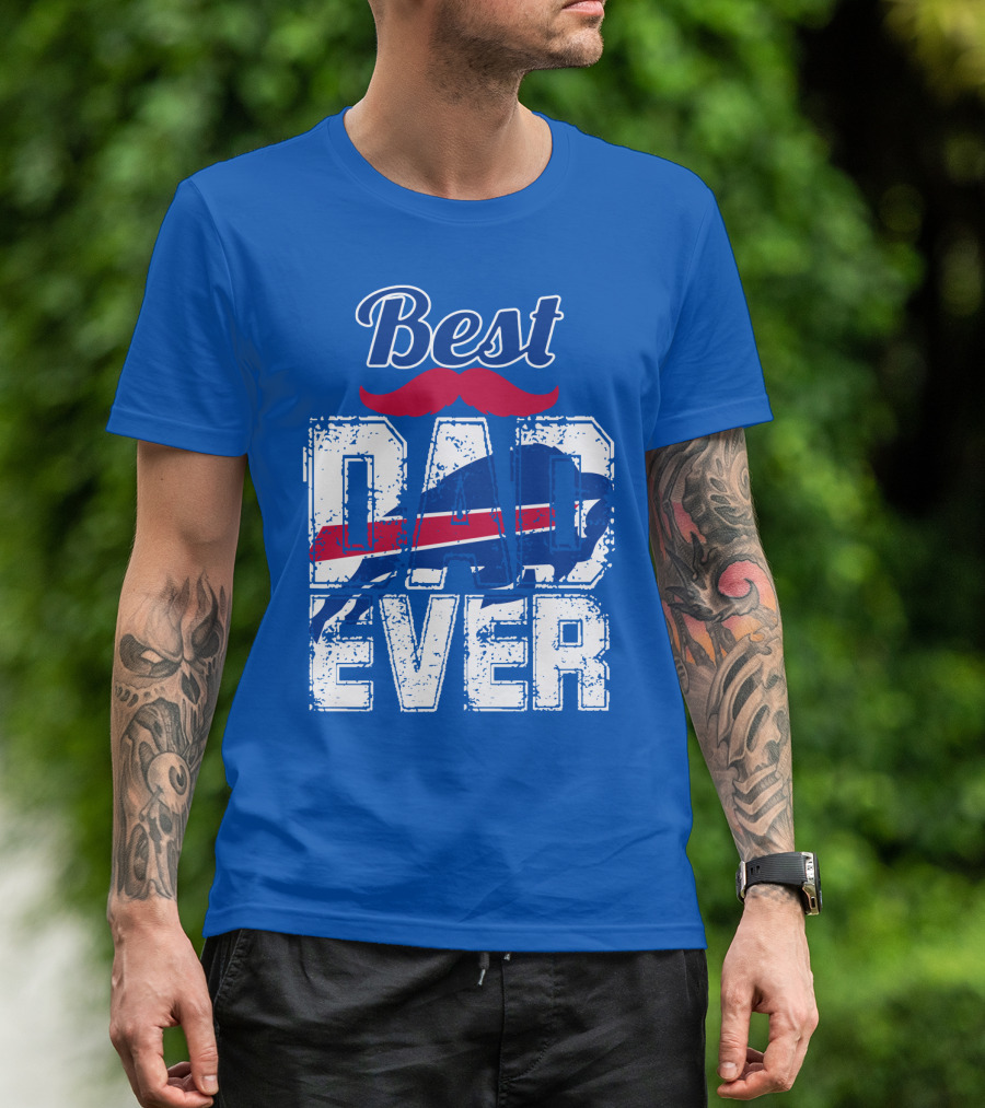 Best Dad Ever Buffalo Football Fan Mustache T-Shirt