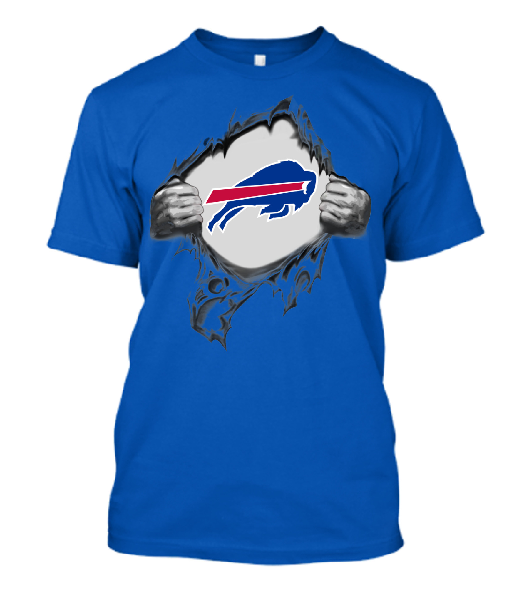 Buffalo Bills Superhero Buffalo Logo Peeking Through T-Shirt