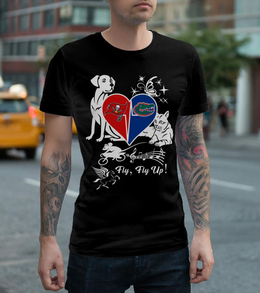 Buccaneers Gators Heart Fly Fly Up Dog Cat Butterfly Musical Pegasus T-Shirt