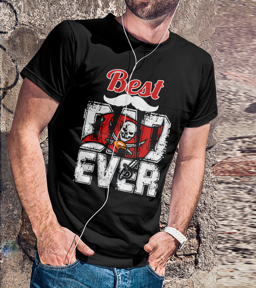 Best Dad Ever Buccaneers Football Skull Flag T-Shirt
