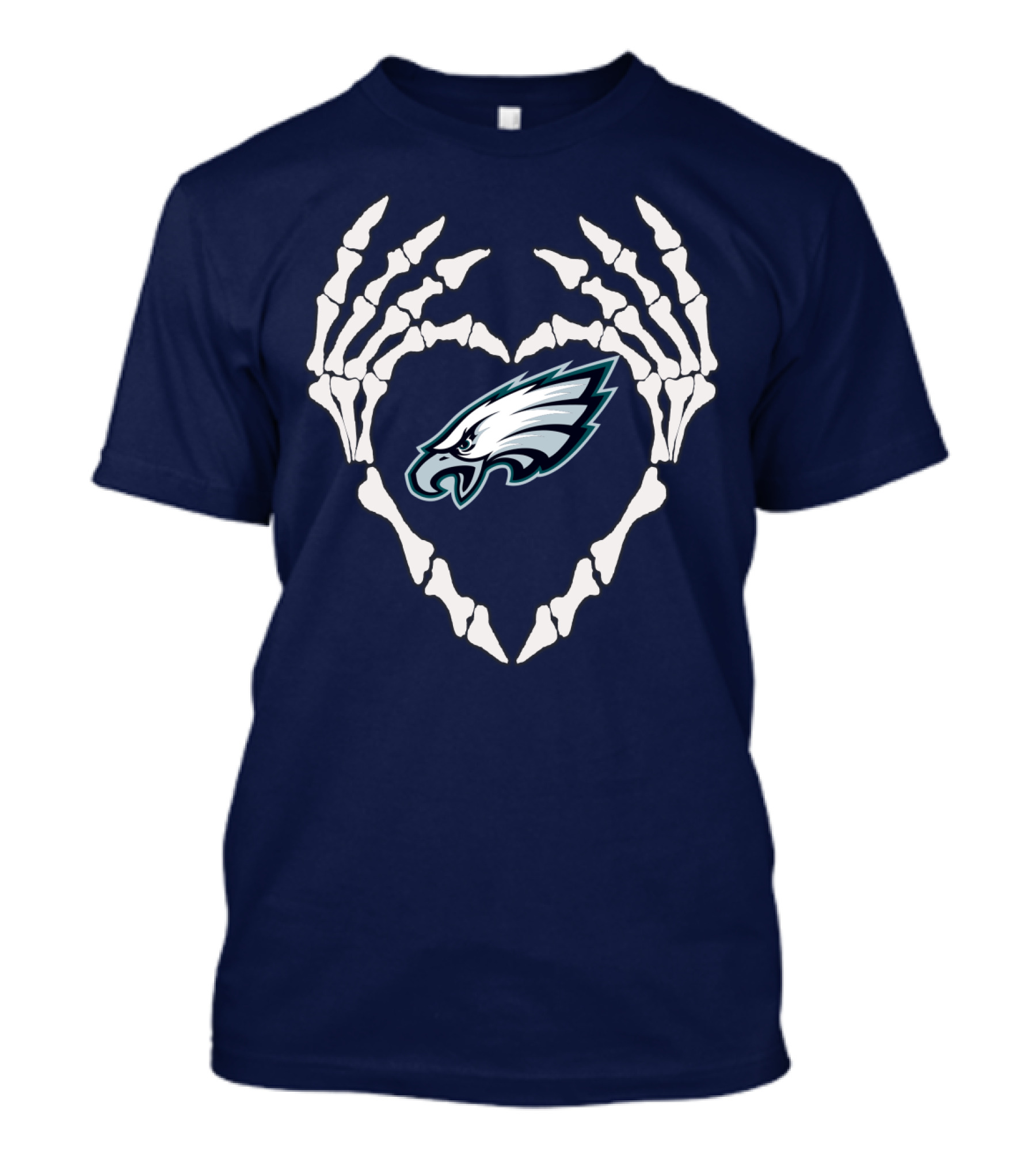 Eagles Logo Skeletal Heart Shape T-Shirt
