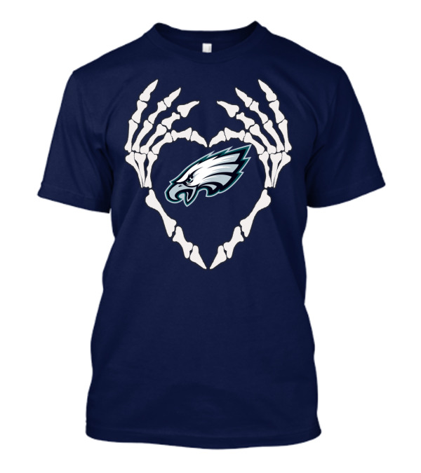 Eagles Logo Skeletal Heart Shape T-Shirt