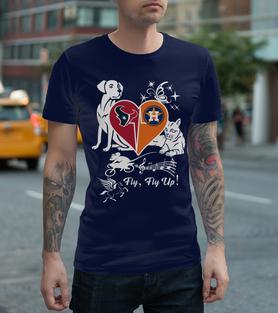 Houston Texans And Astros Love Fly Fly Up T-Shirt
