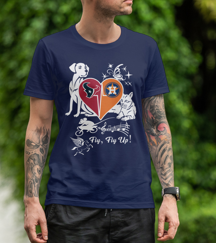 Houston Texans And Astros Love Fly Fly Up T-Shirt