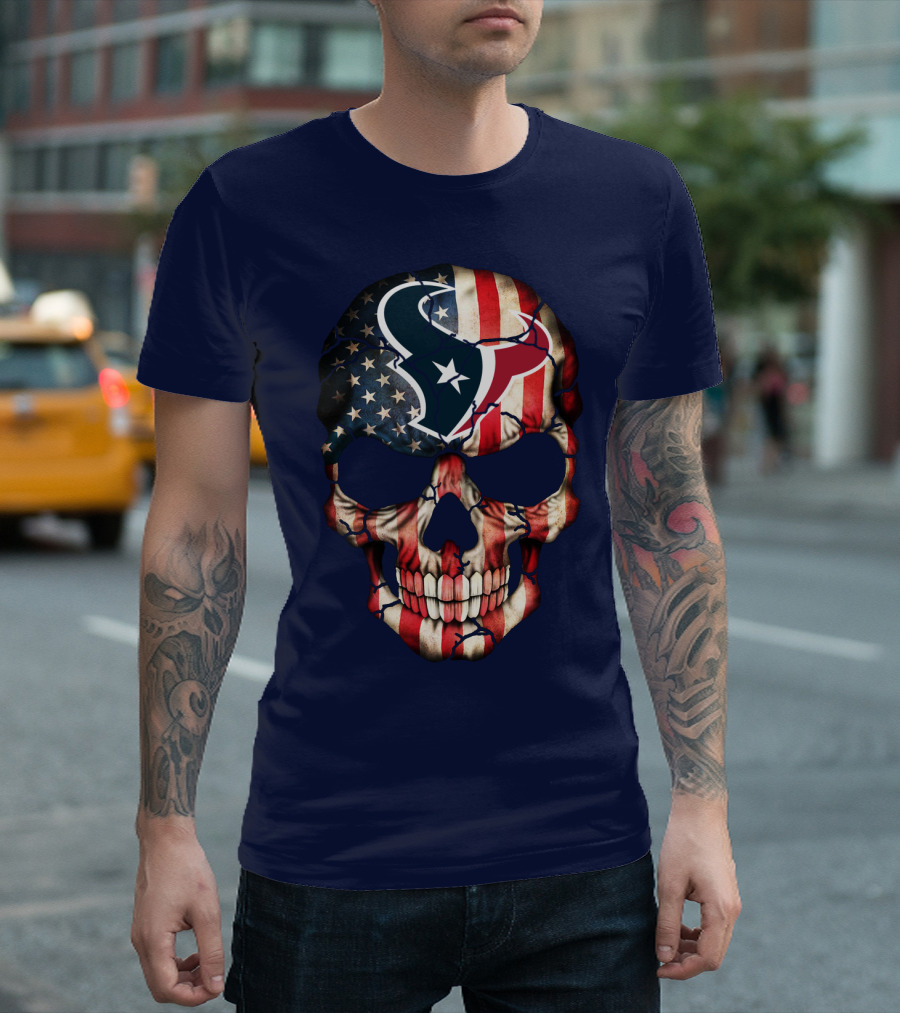Texans Skull American Flag T-Shirt