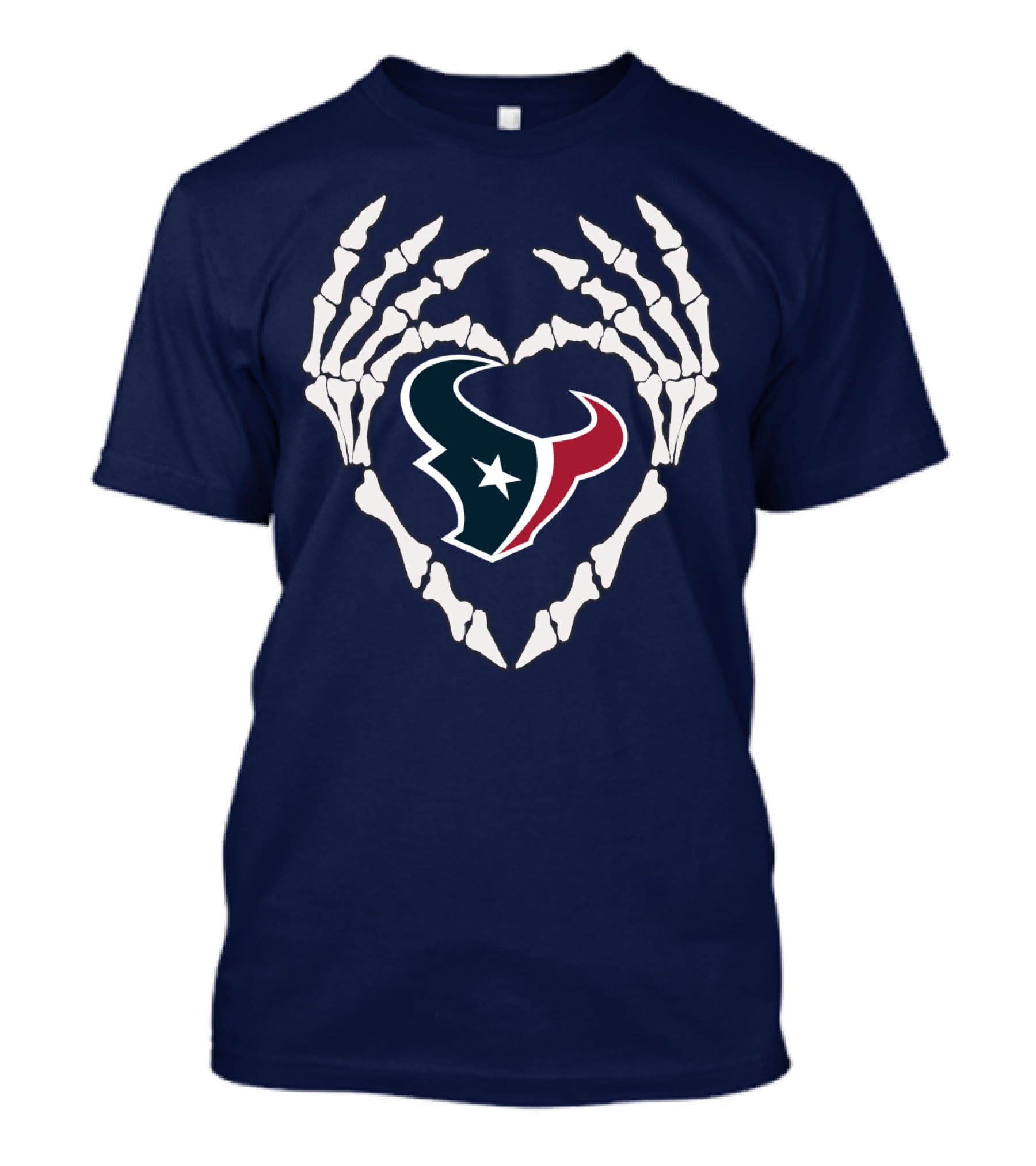 Texans Skeleton Hands Heart T-Shirt