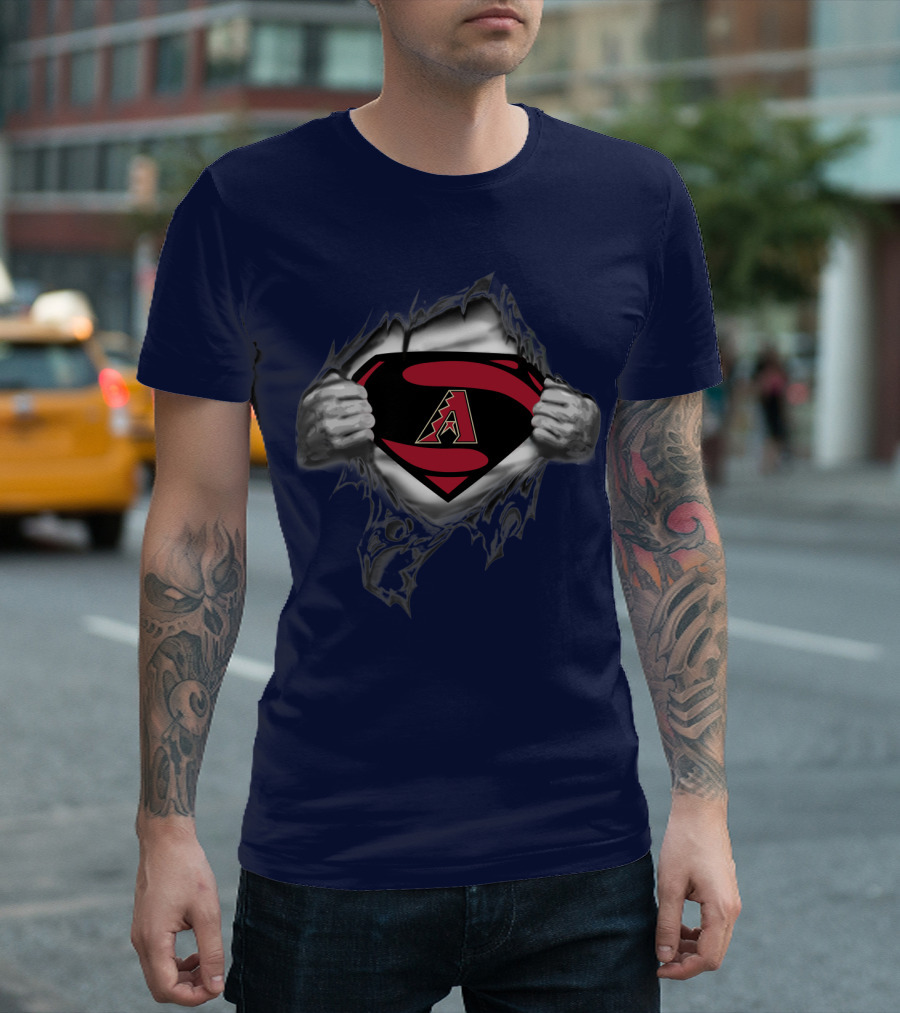 Arizona Diamondbacks Superhero Logo Burst T-Shirt