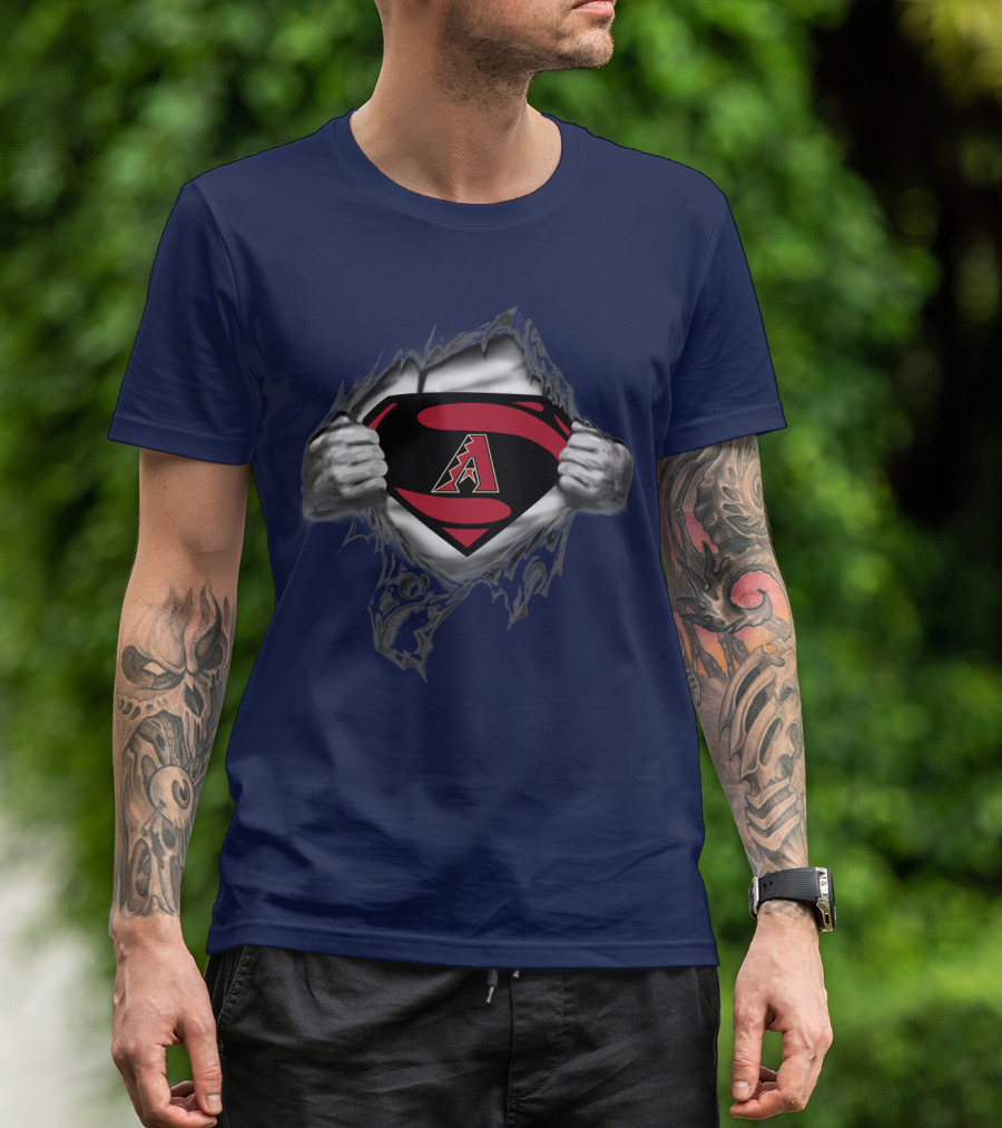Arizona Diamondbacks Superhero Logo Burst T-Shirt