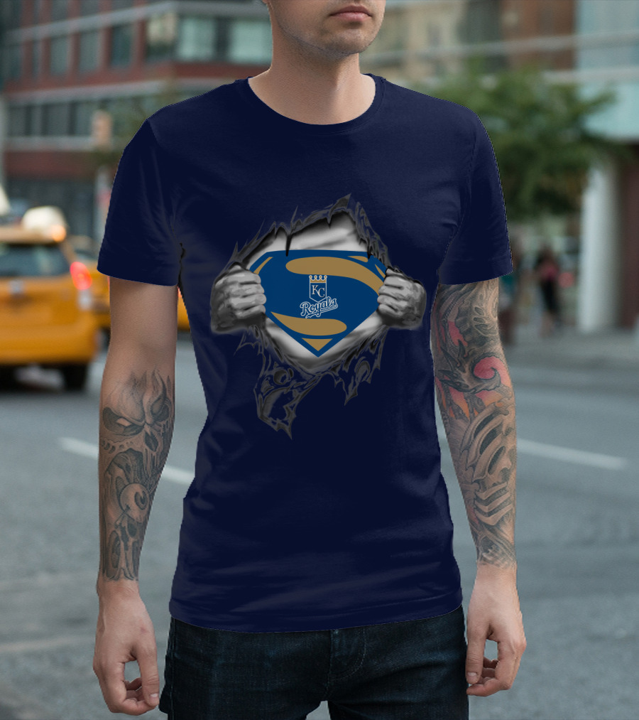 Kansas City Royals Superman Logo Torn T-Shirt