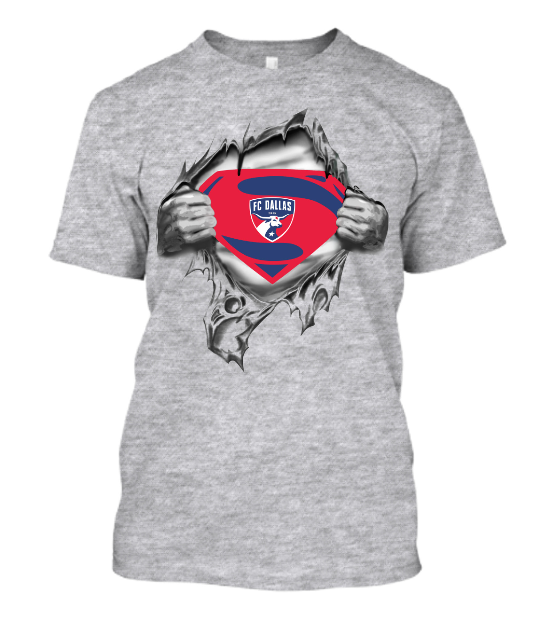 Fc Dallas Superman Logo Torn Fabric T-Shirt