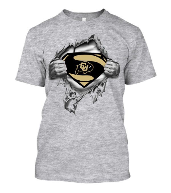 Colorado Buffaloes Cu Superman Logo Rip T-Shirt