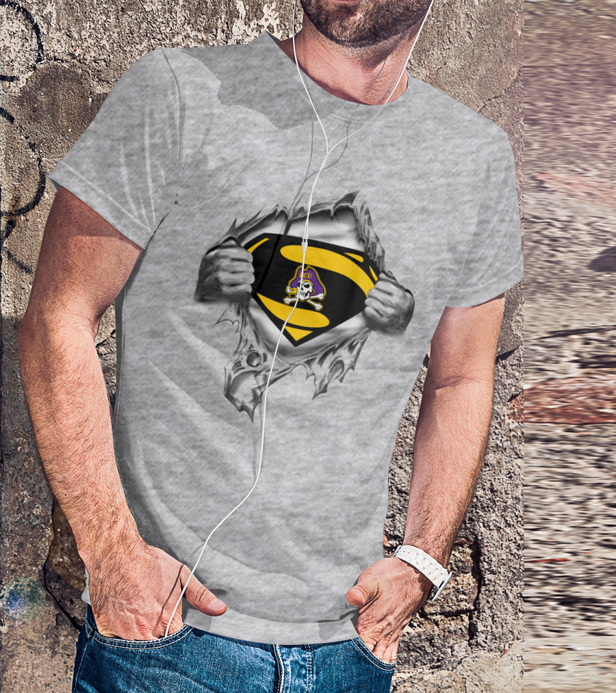 Ecu East Carolina Pirates Skull Logo Superhero Style T-Shirt