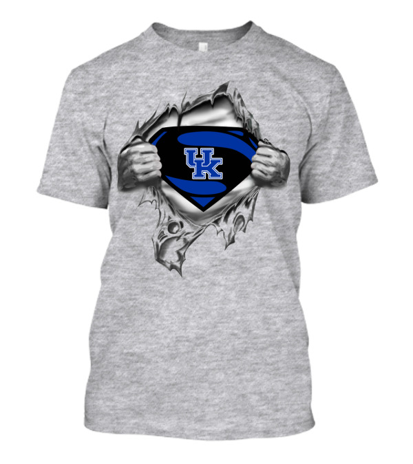 Uk Blue Superman Emblem Kentucky Wildcats T-Shirt