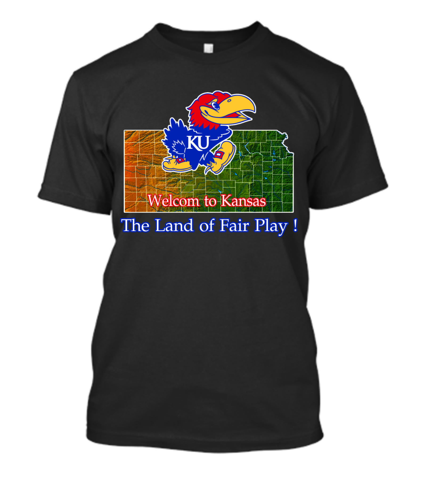 Welcome To Kansas Jayhawks Ku The Land Of Fair Play T-Shirt