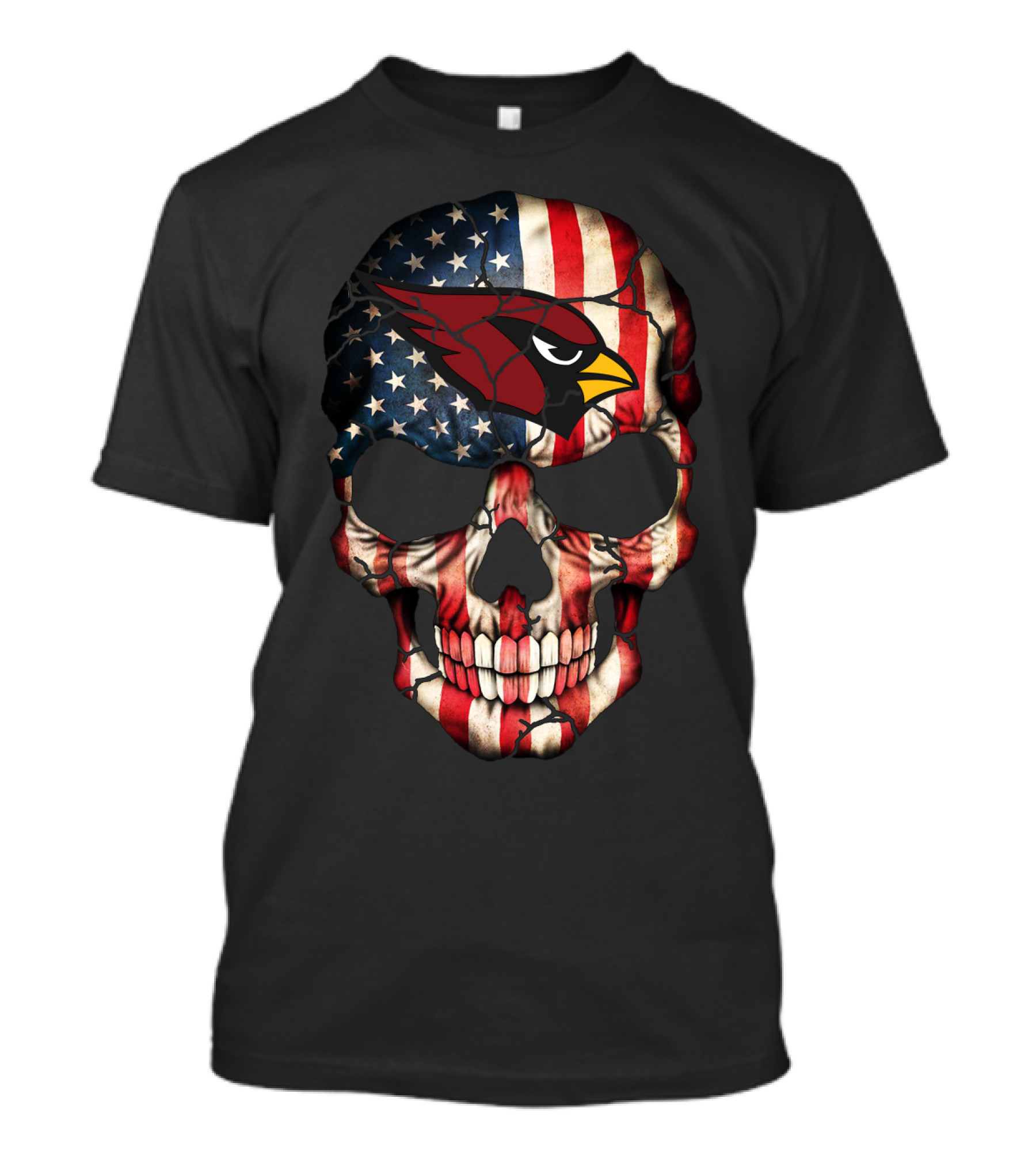 American Flag Cardinals Skull T-Shirt
