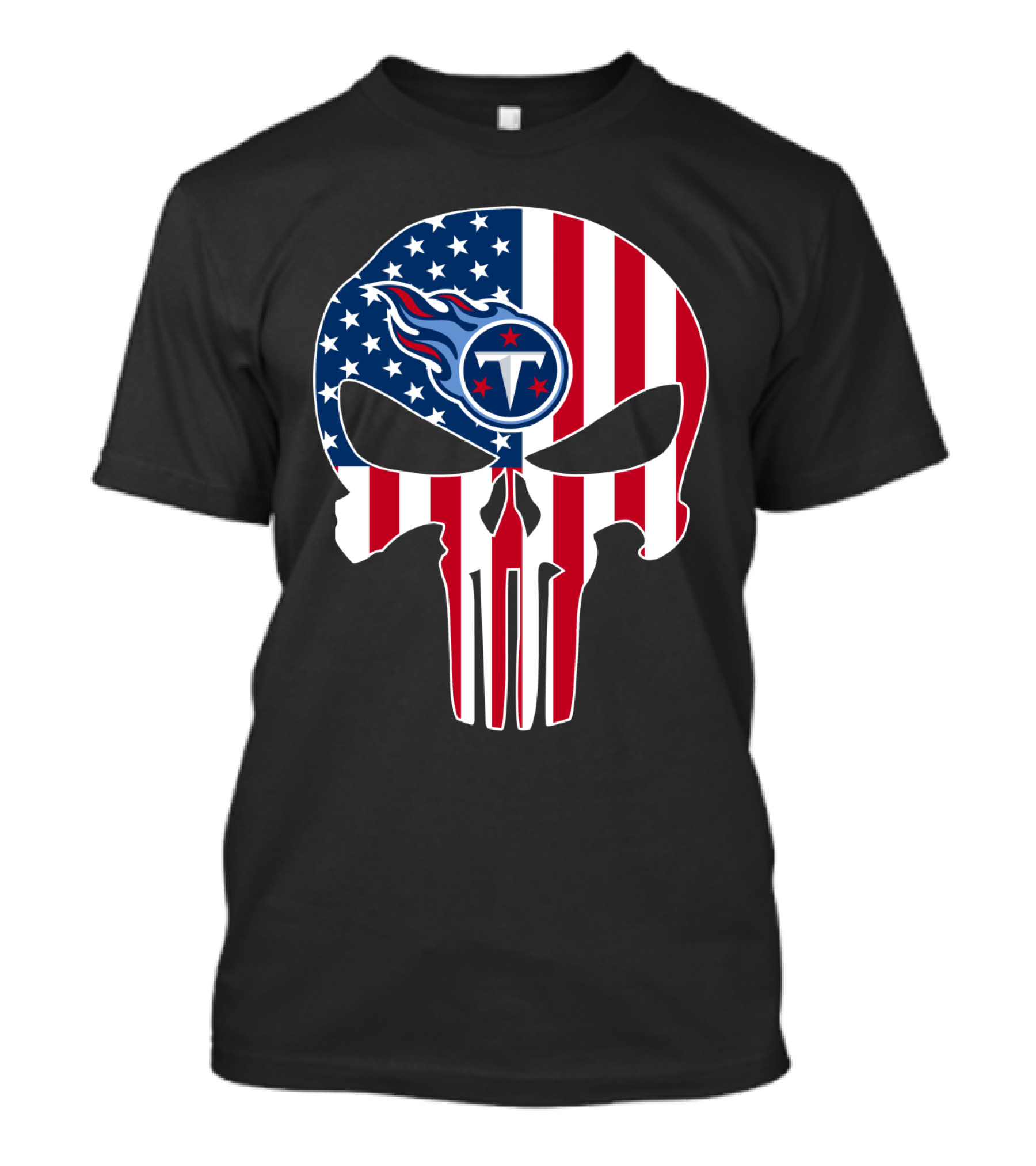 Tennessee Titans American Flag Skull T-Shirt