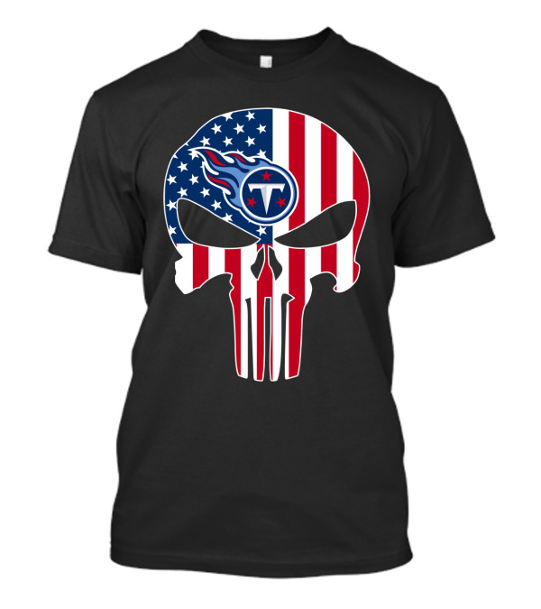 Tennessee Titans American Flag Skull T-Shirt