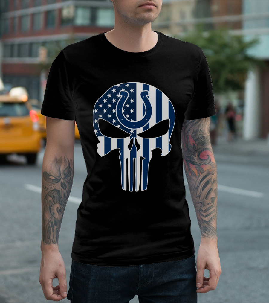 Colts Skull American Flag Punisher T-Shirt