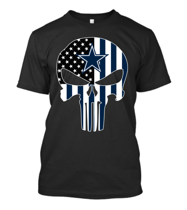 Dallas Cowboys Punisher Skull American Flag T-Shirt