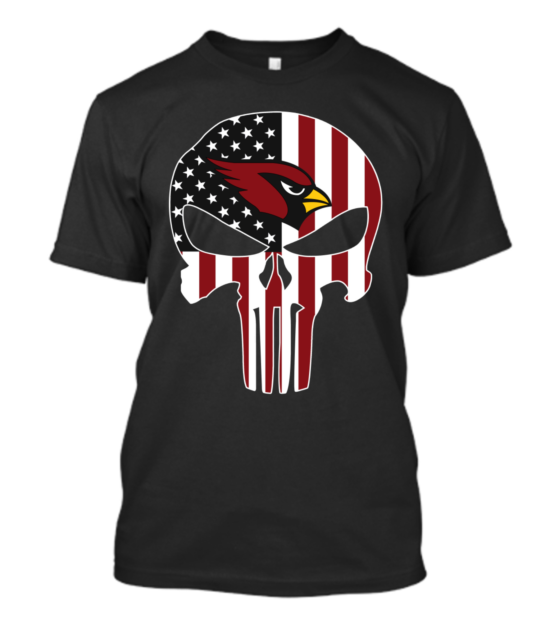 American Flag Punisher Skull Cardinals T-Shirt