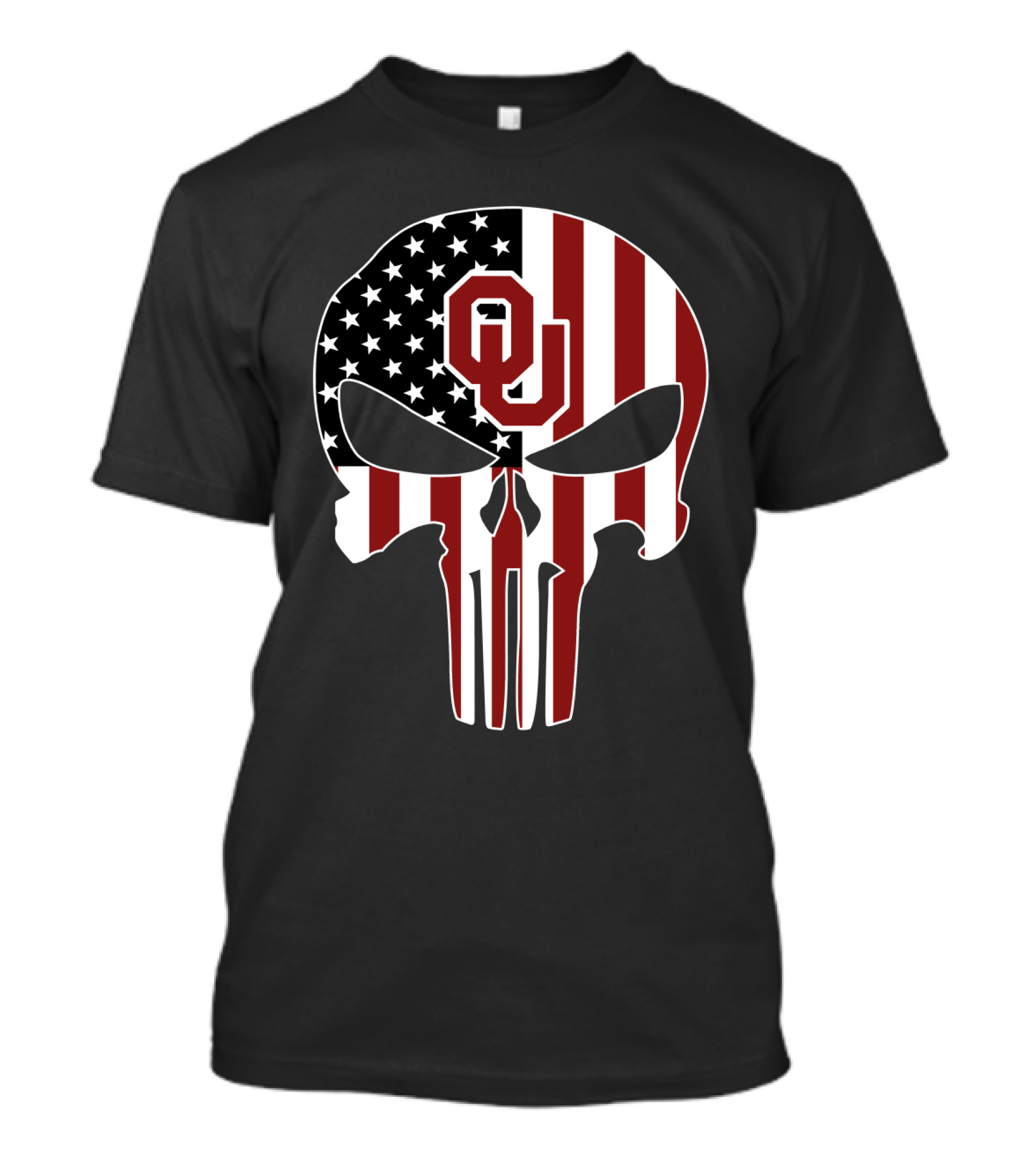 Oklahoma Sooners American Flag Skull T-Shirt