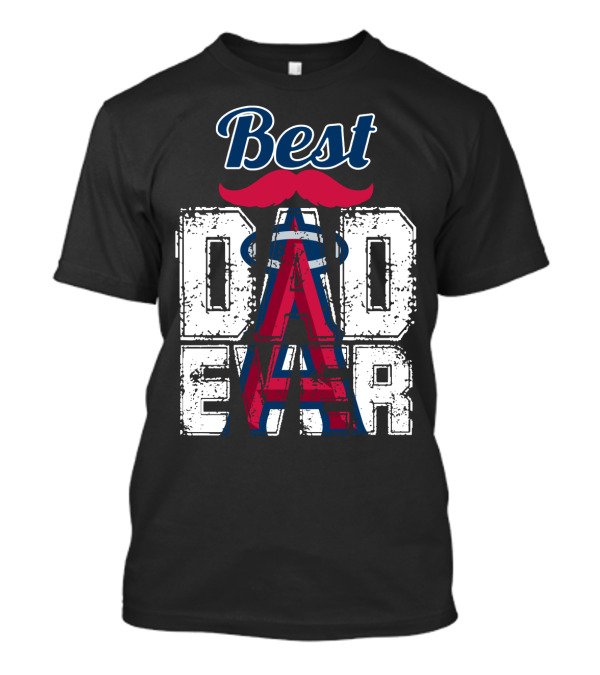 Best Dad Ever Angels Mustache T-Shirt