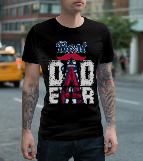 Best Dad Ever Angels Mustache T-Shirt