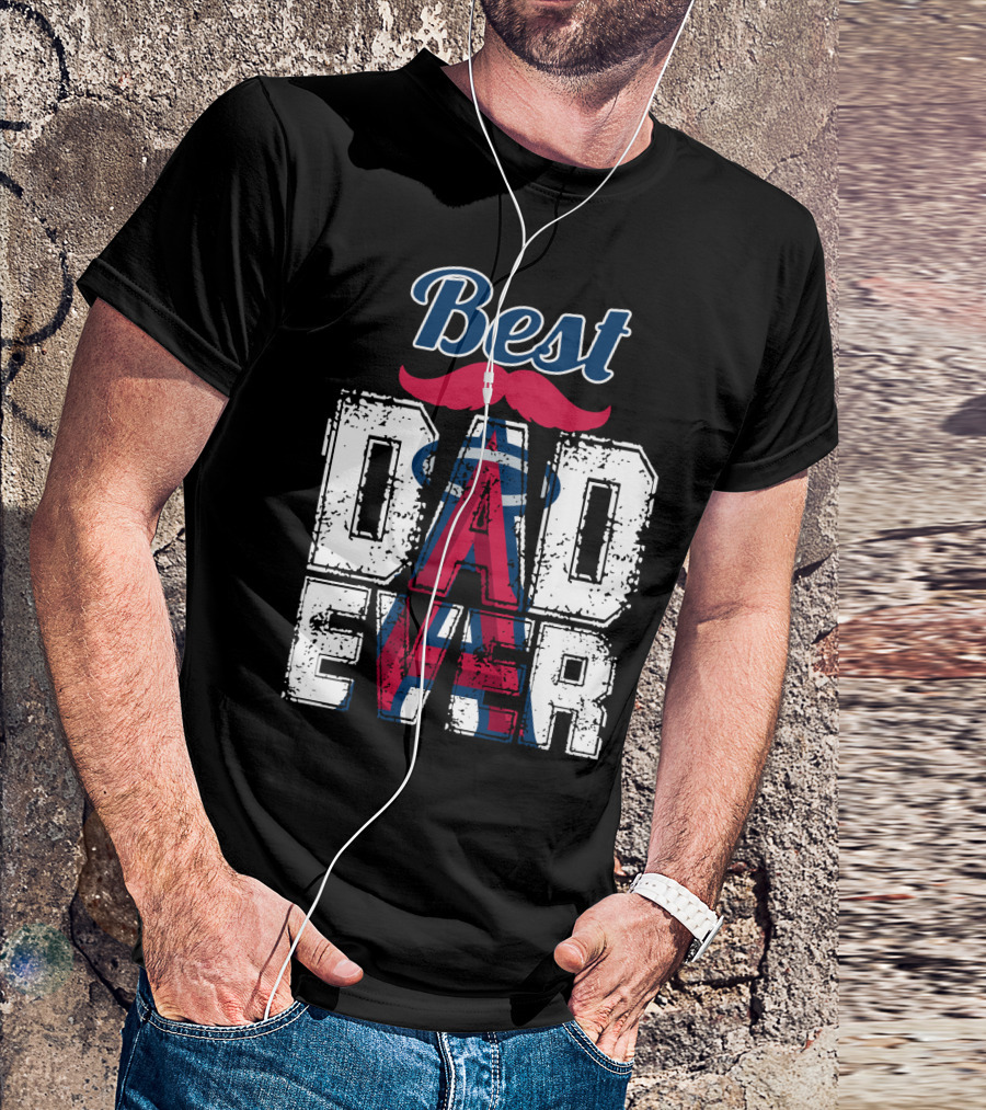 Best Dad Ever Angels Mustache T-Shirt