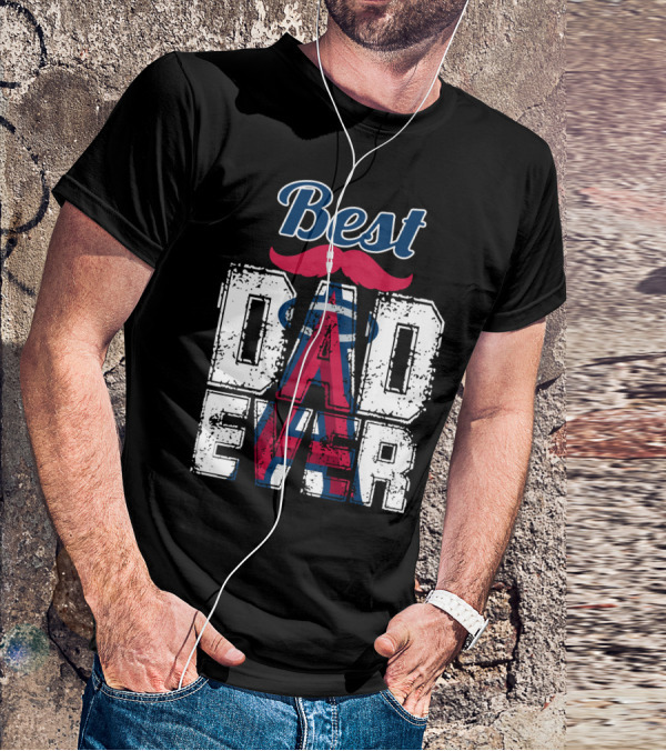 Best Dad Ever Angels Mustache T-Shirt