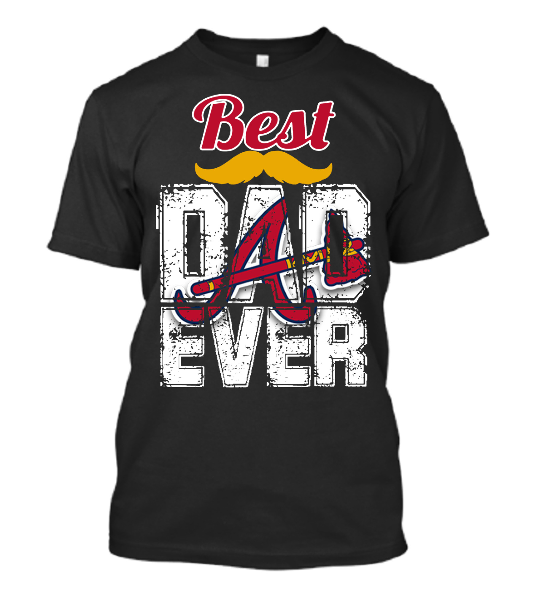 Best Dad Ever Braves A Logo Moustache T-Shirt