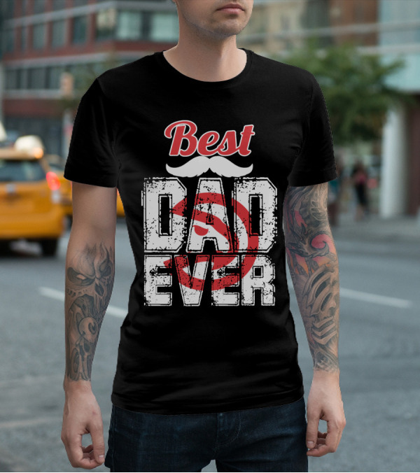 Best Dad Ever Hawks Badge T-Shirt