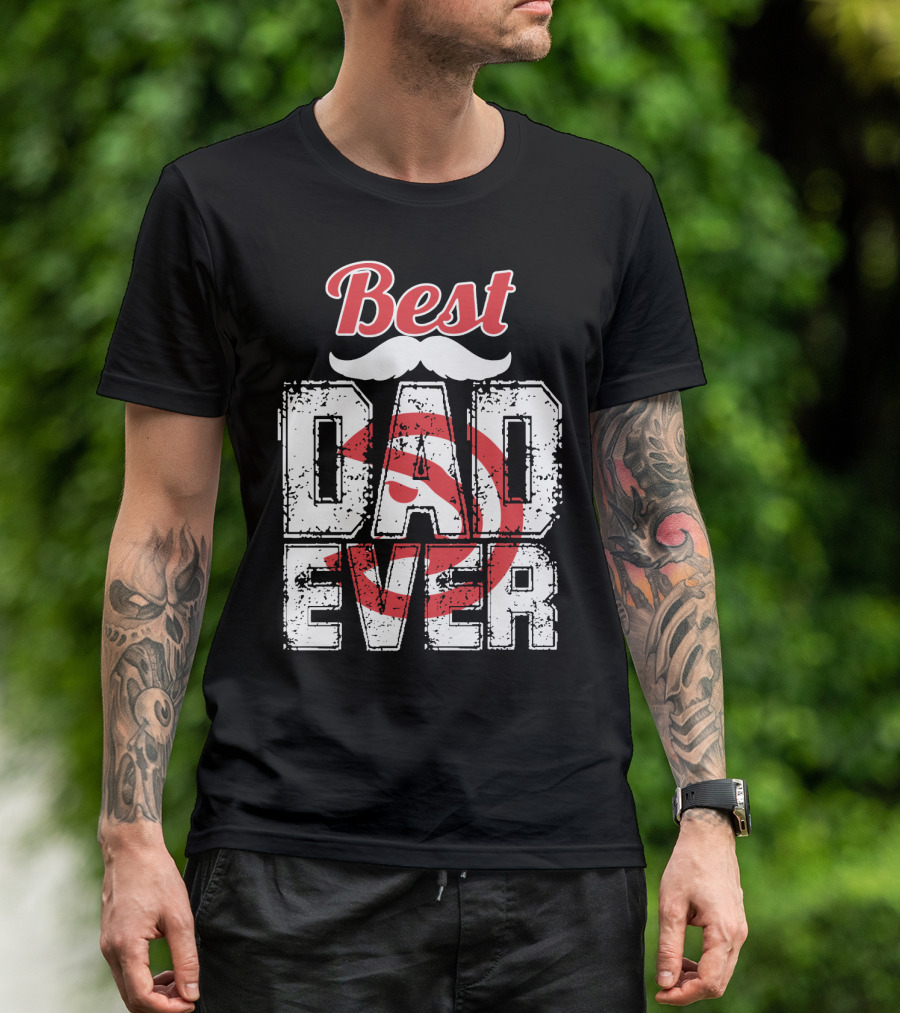 Best Dad Ever Hawks Badge T-Shirt