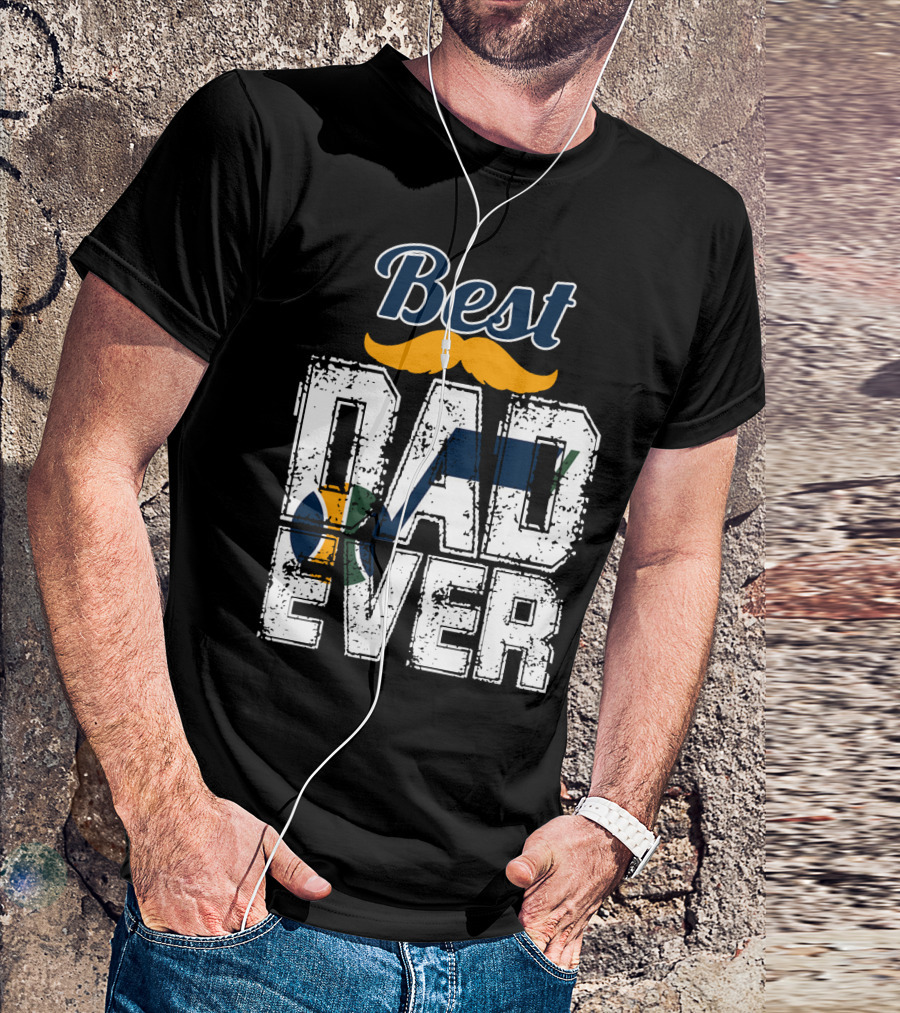 Best Dad Ever Utah Jazz Moustache T-Shirt