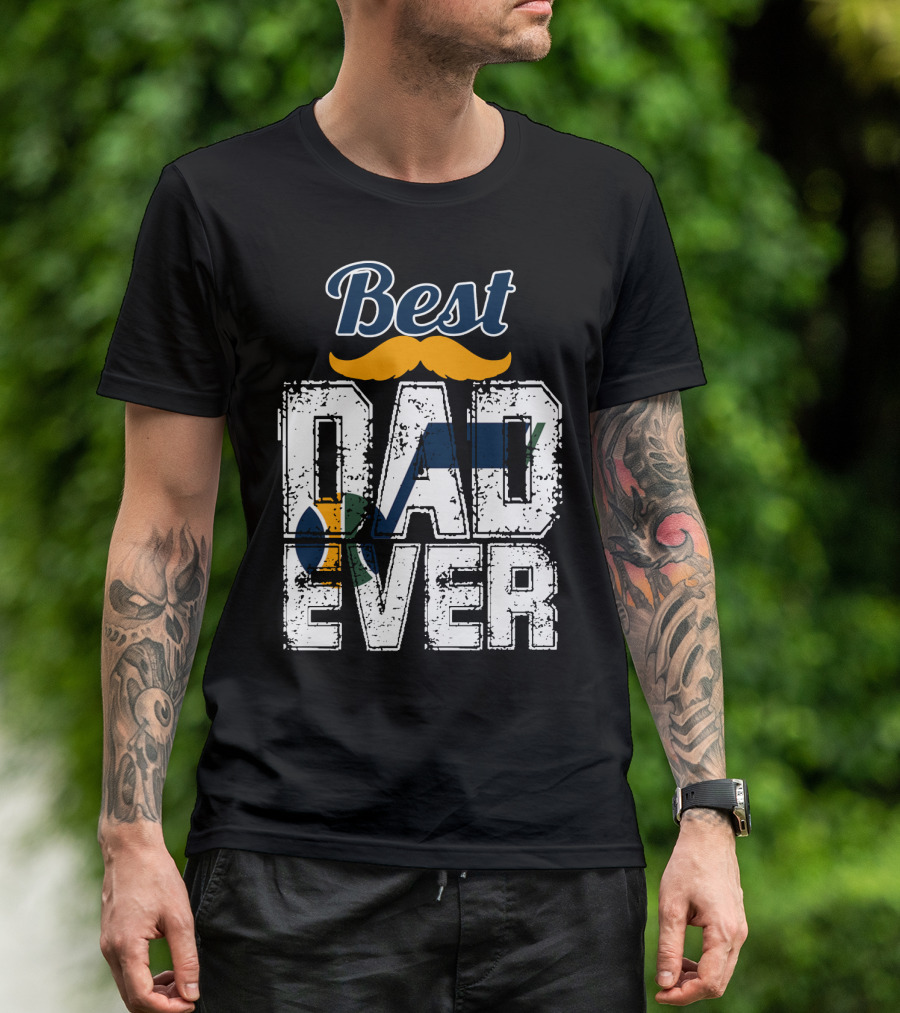 Best Dad Ever Utah Jazz Moustache T-Shirt
