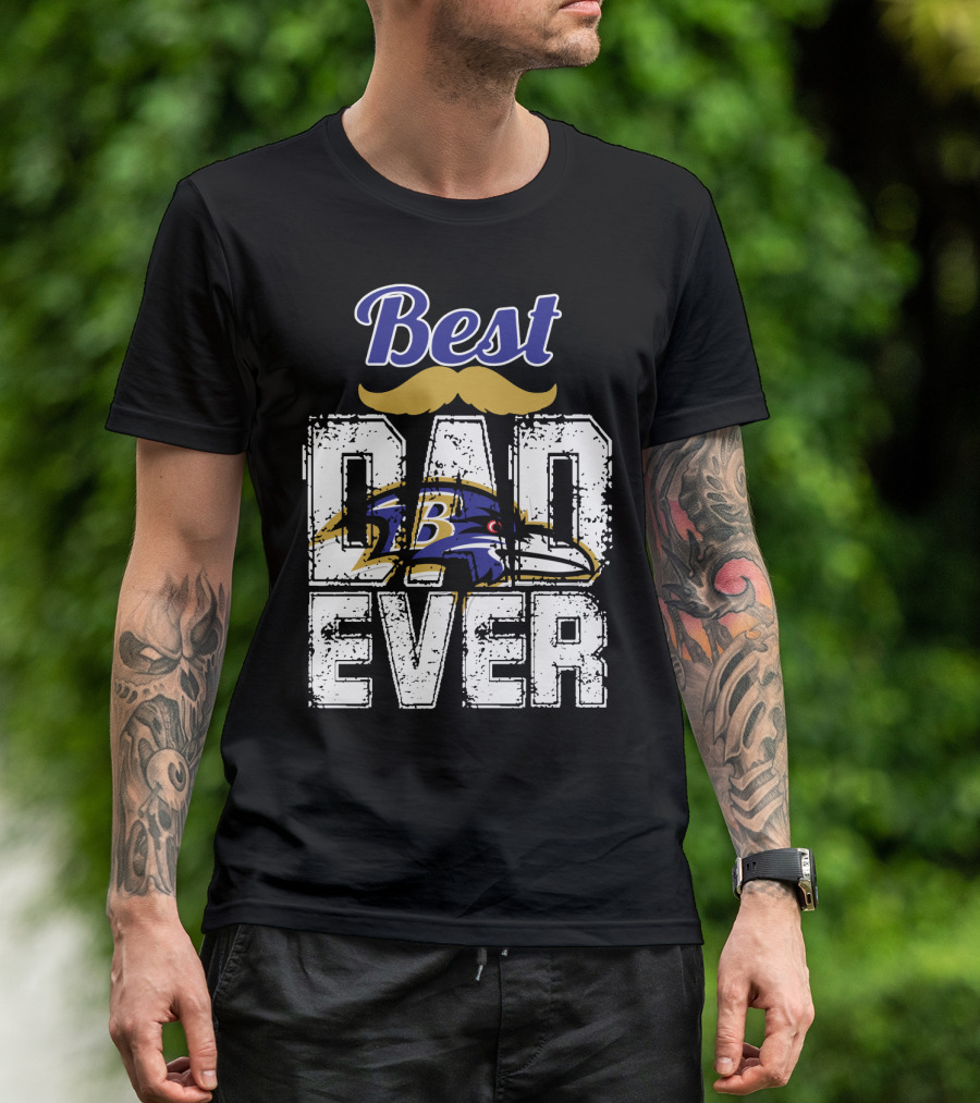 Best Dad Ever Ravens B T-Shirt
