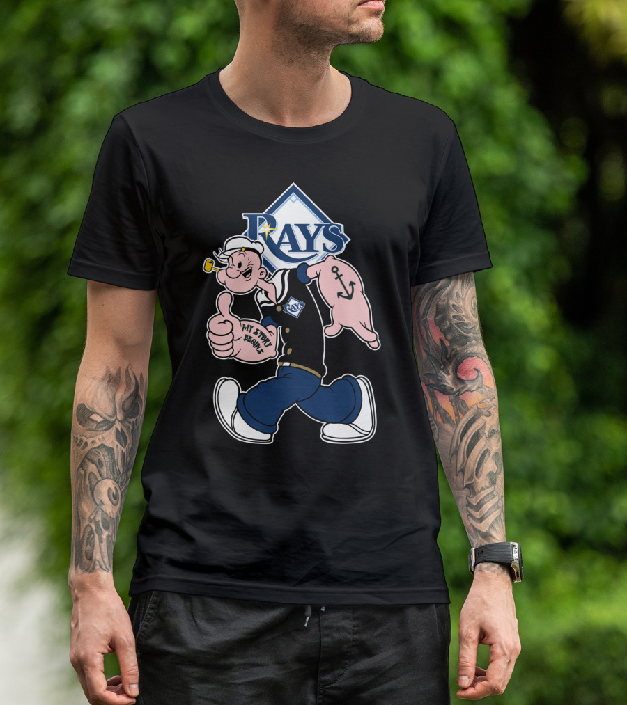 Rays Popeye My Story Begins Anchor Tattoo T-Shirt