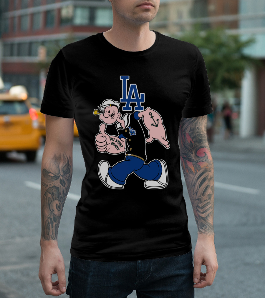Los Angeles Dodgers Popeye Thumbs Up T-Shirt