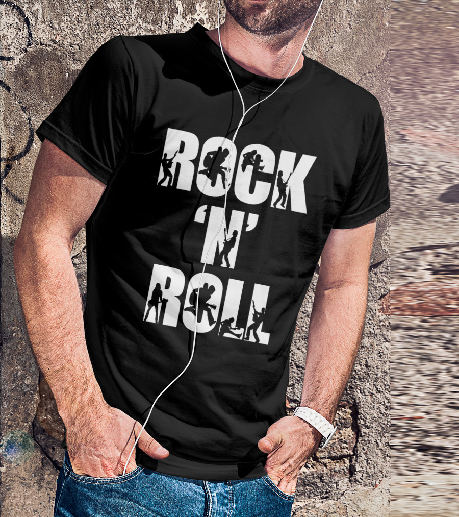 Rock 'N' Roll Guitarist Silhouette Icons T-Shirt